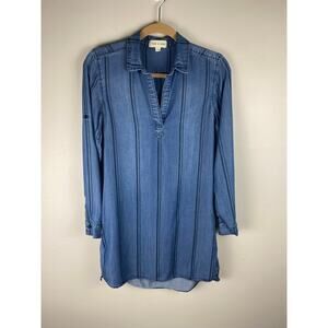 Anthropologie Cloth & Stone Below the Knee Chambray Shirt Dress EUC Size XS